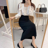 Camisa tipo blusa con cuello cuadrado y mangas farol